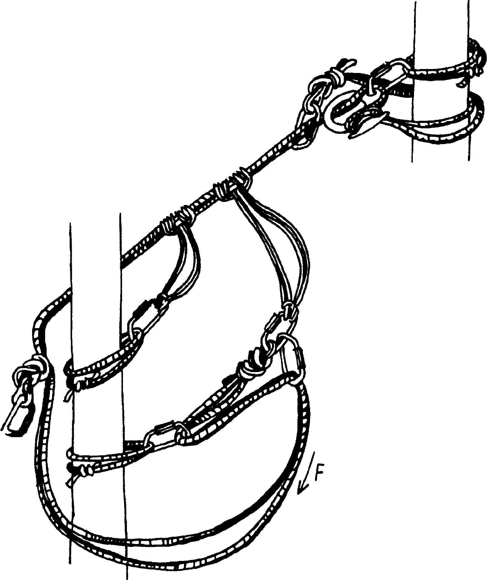 Узел навески 344а. Карабинная удавка узел. Карабинный узел Бахмана. Гарда узел полиспаст. Узел Гарда на 2 карабинах.